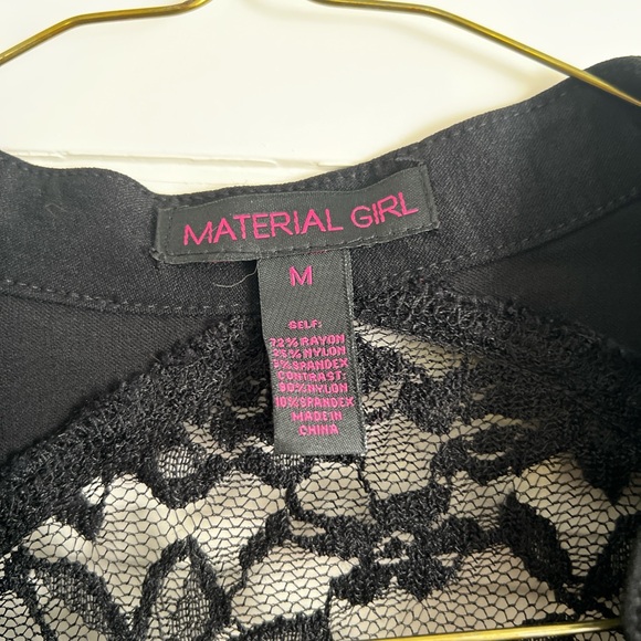 Material Girl lace moto jacket bolero size medium